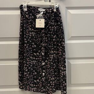 Floral Black Skirt